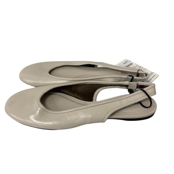 Zara Womens Leather Slingback Ballet Flats EU 41 US 10 off White 1549/510 NWOB - Picture 5 of 9